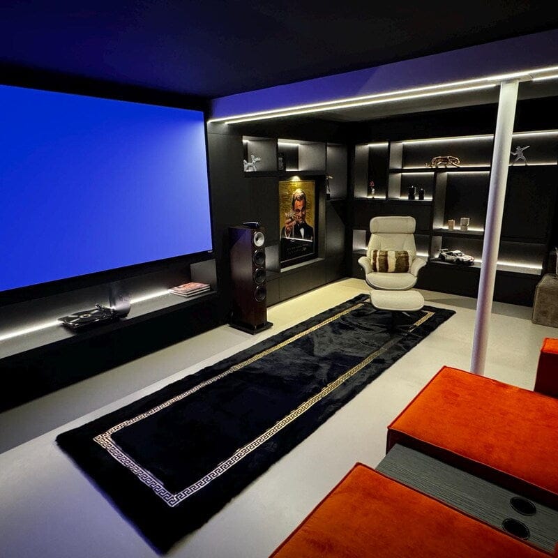 Customer photo review of Luxury Elegant Extra Soft Black And Gold Faux Fur Living Room Carpet