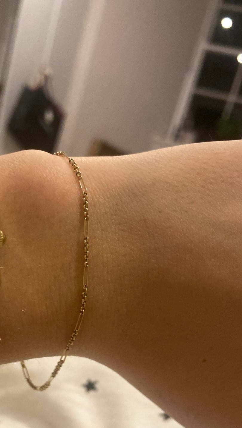 Customer photo review of Fine Figaro Chain Bracelet