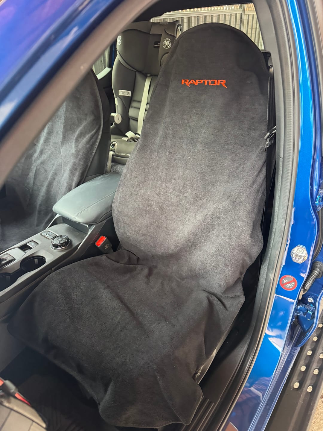 Customer photo review of Personalised Waterproof Car Seat Towel | Towel Society