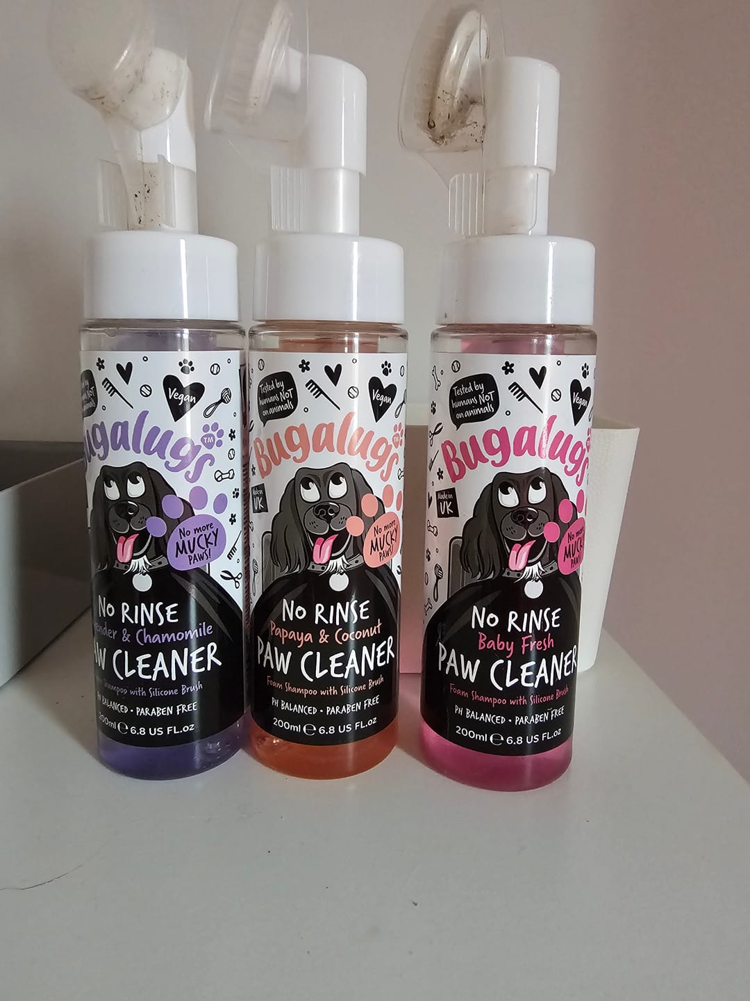Customer photo review of Lavender & Chamomile No-Rinse Paw Cleaner for Dogs & Cats