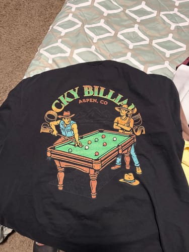Customer photo review of Rocky Billiards T-Shirt