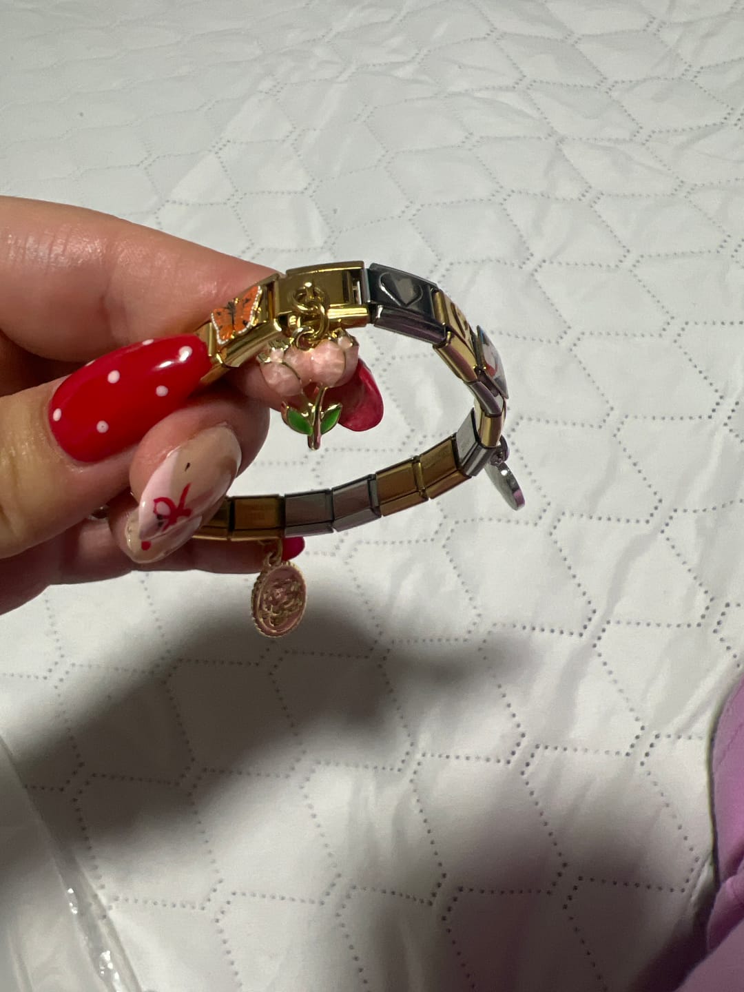 Customer photo review of Charm Tulipanes rosas
