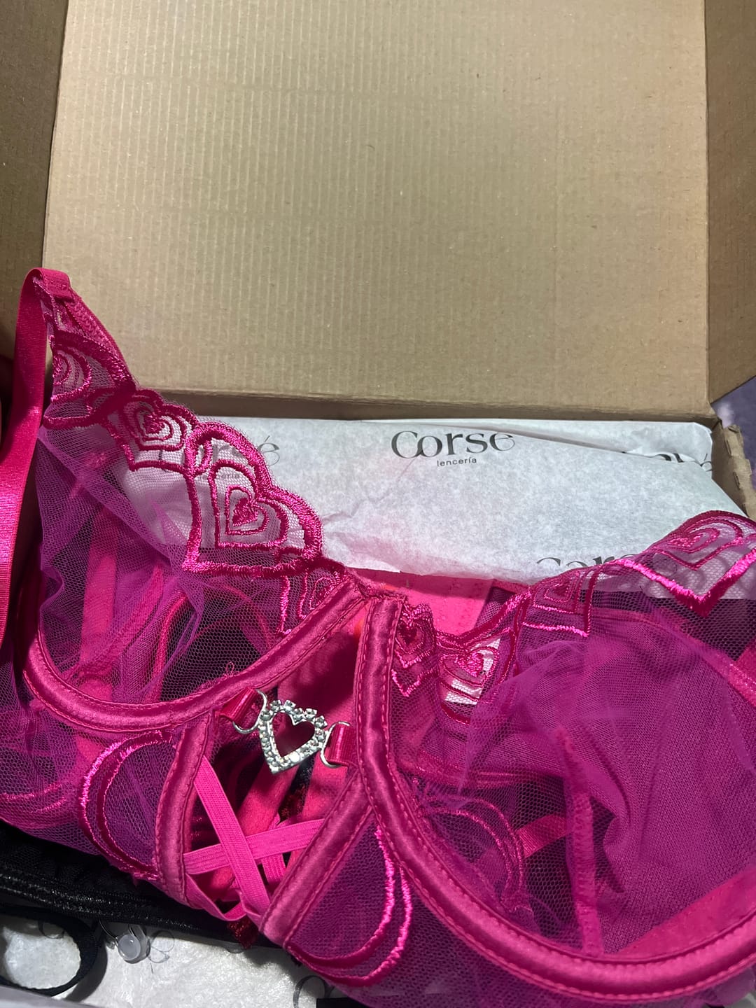 Customer photo review of Amora Conjunto Lencería Rosa