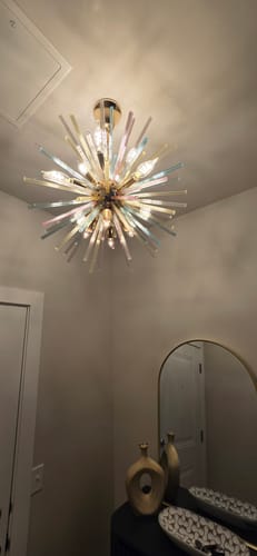 Customer photo review of Pop Art Colorful Tube 12-Light Sunburst Chandelier