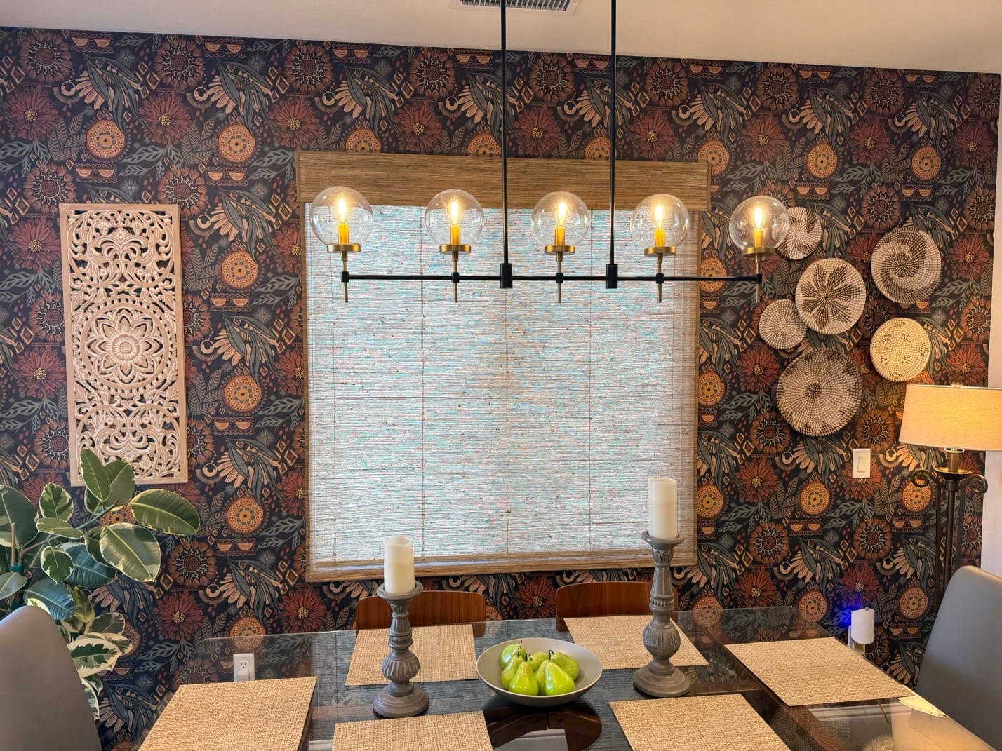 Customer photo review of SmartWings Motorized Woven Wood Shades 50%/70%/100% Blackout