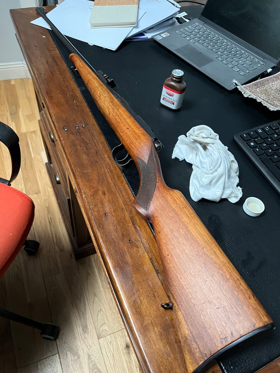 Customer photo review of Birchwood Casey Gun Stock Wax 3oz