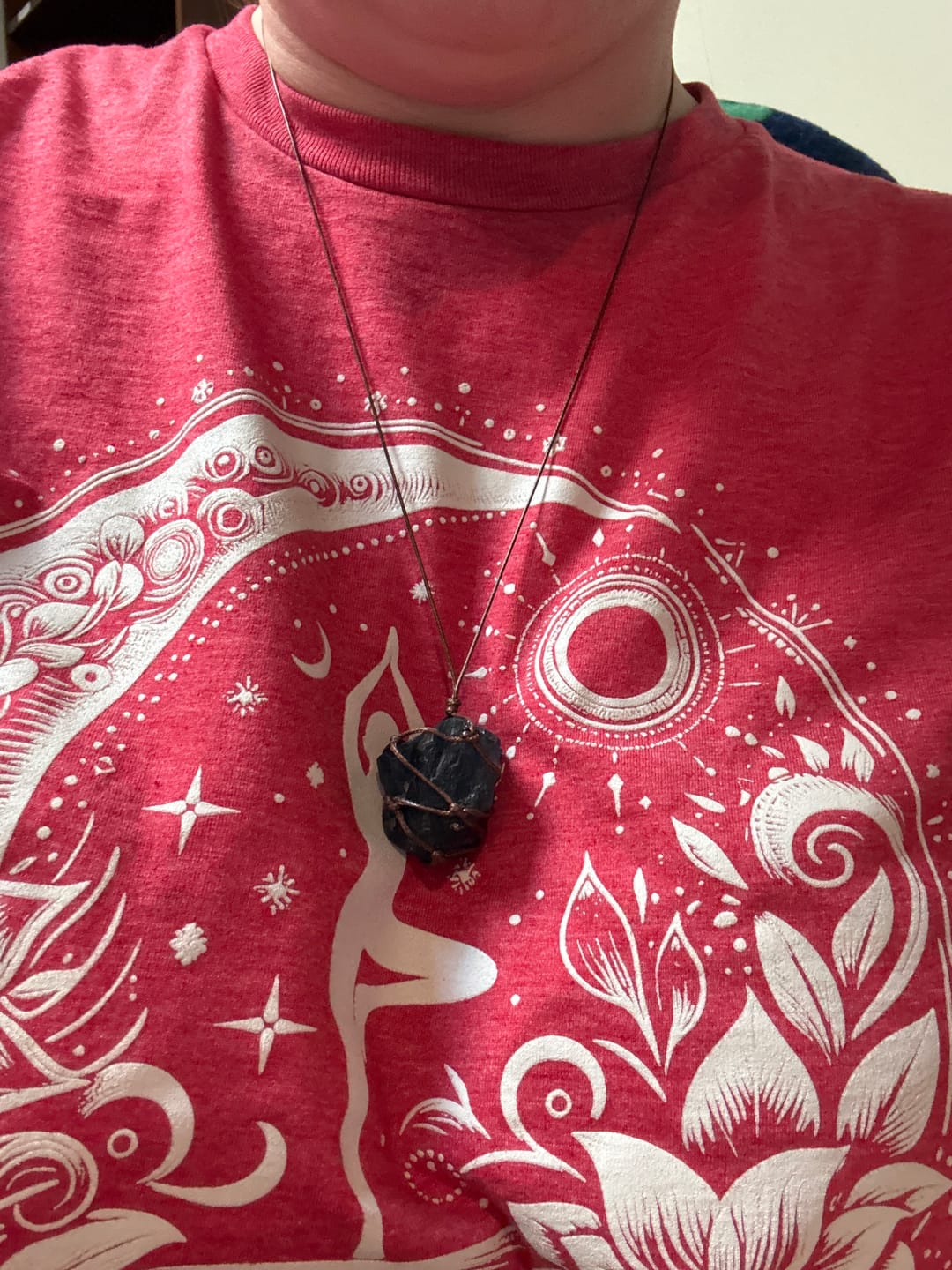 Customer photo review of Raw Aquatic Fluorite Necklace