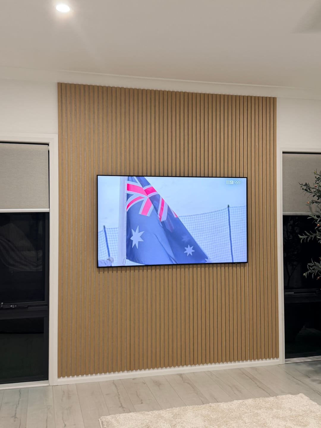Customer photo review of Blonde Oak Acoustic Slat Wall Panel (Light Beige Felt) - 290cm x 60cm