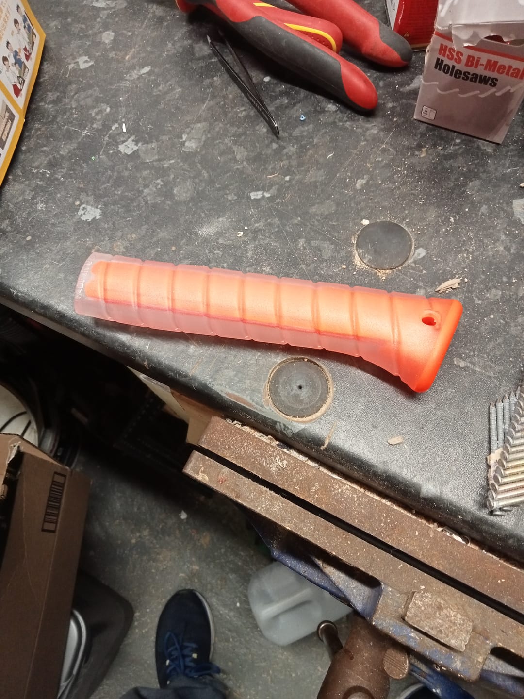 Customer photo review of Martinez Tools | Clear Overlay Hammer Grip