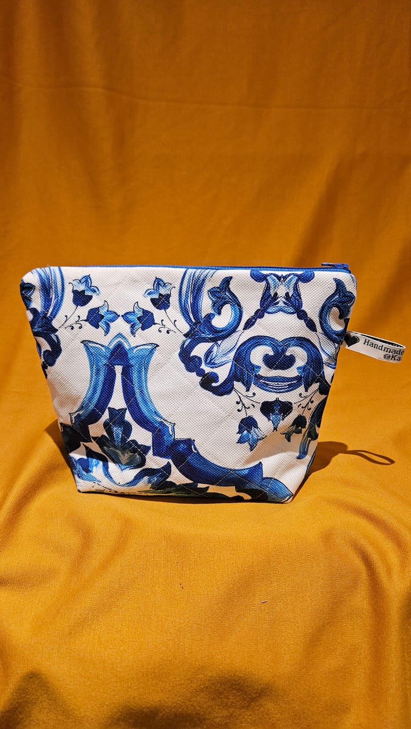 Customer photo review of Blue Tile Pattern Upholstery Fabric
