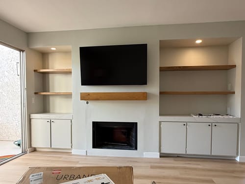 Customer photo review of Rustic Floating Shelves