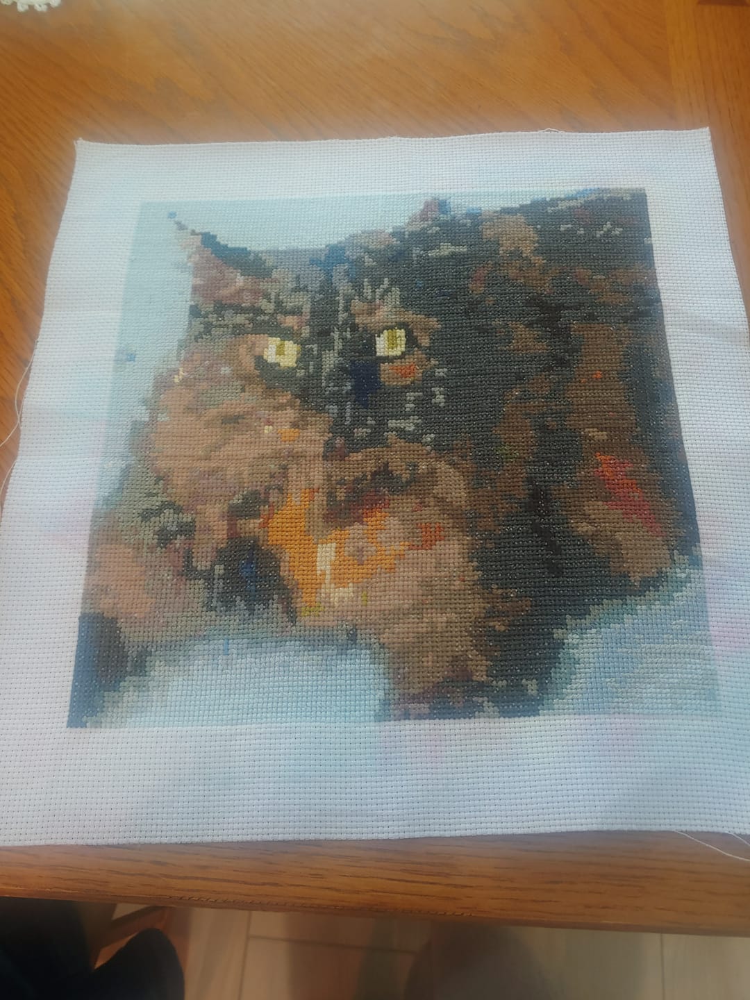 Customer photo review of Custom Cross Stitch Tapestry Kit | Just Upload Your Photo!