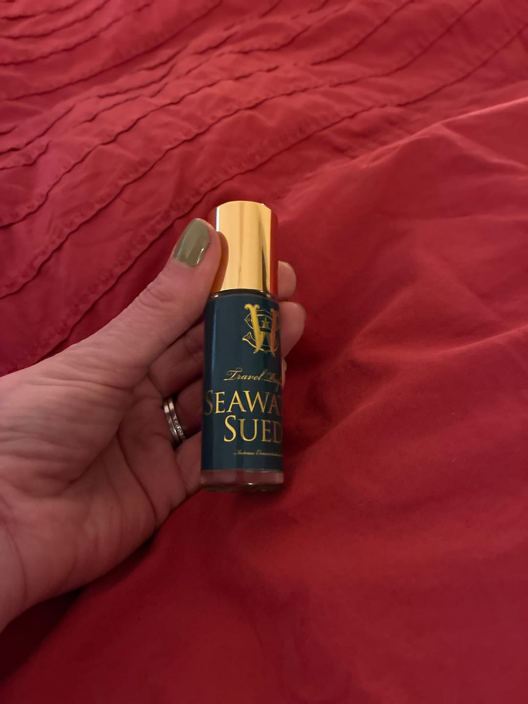 Customer photo review of Seawater suede