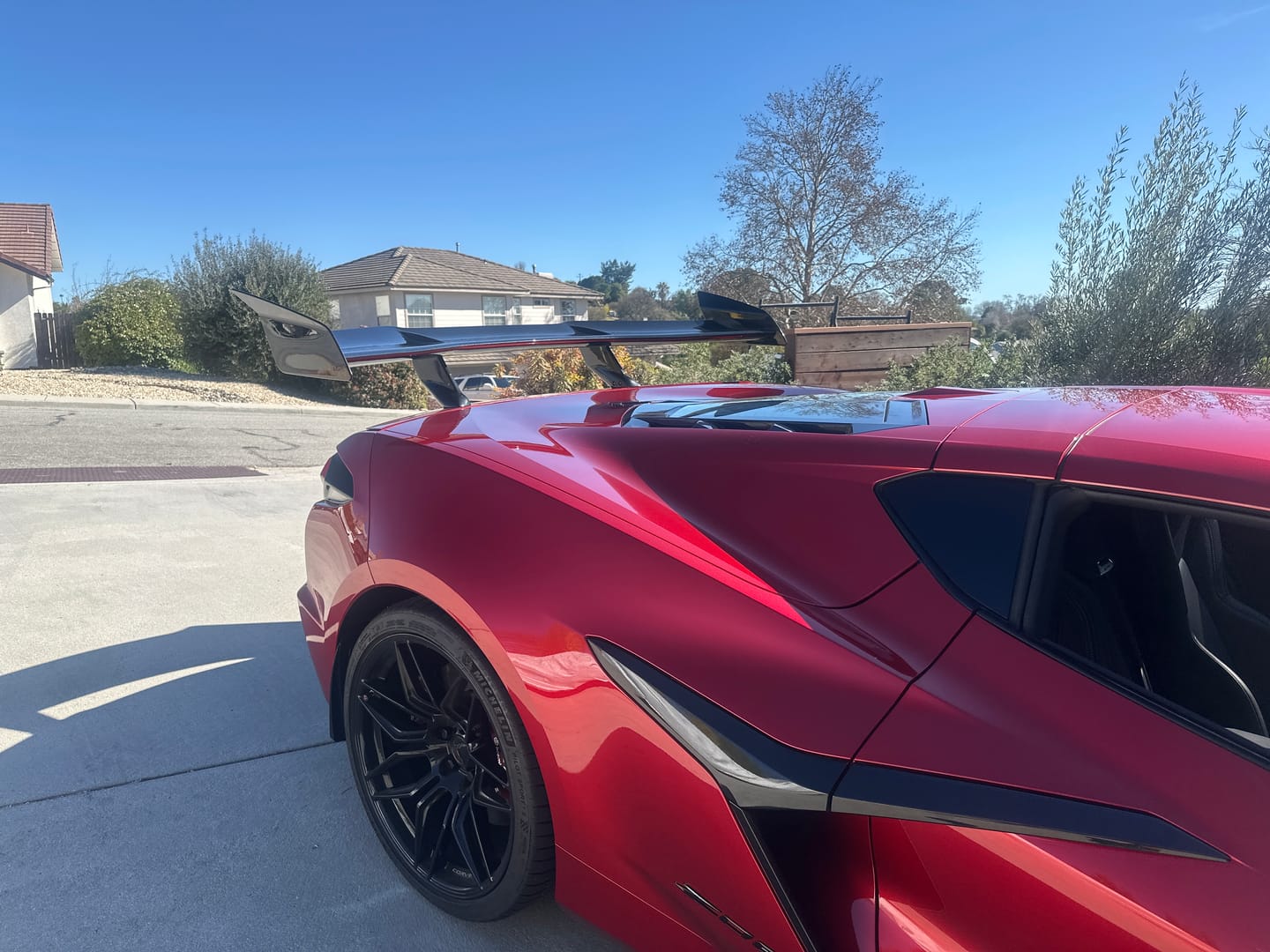 Customer photo review of Corvette C8 ZR1 Style DRY CARBON FIBER Rear High Wing Spoiler Bracket