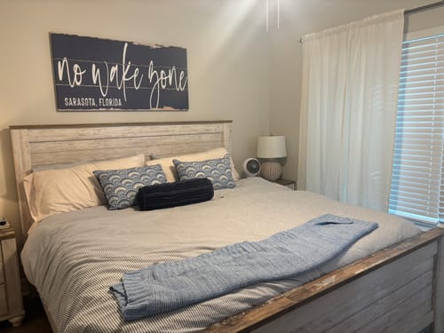 Customer photo review of shhh... No Wake Zone Rustic Sign v2