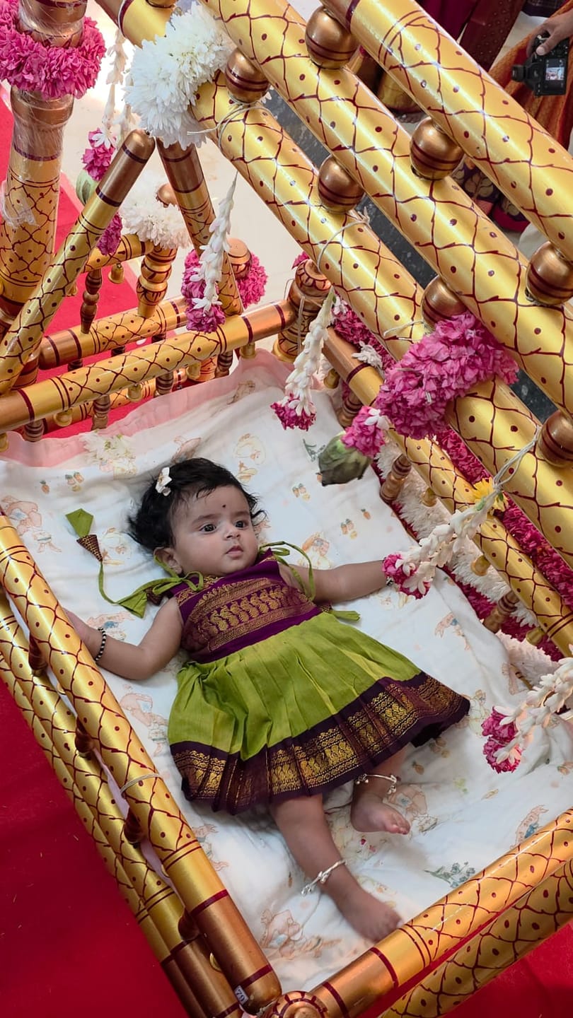 Customer photo review of Green and Wine Tie-Up Ethnic Wear for Girls – Traditional Dress for Baby Girl
