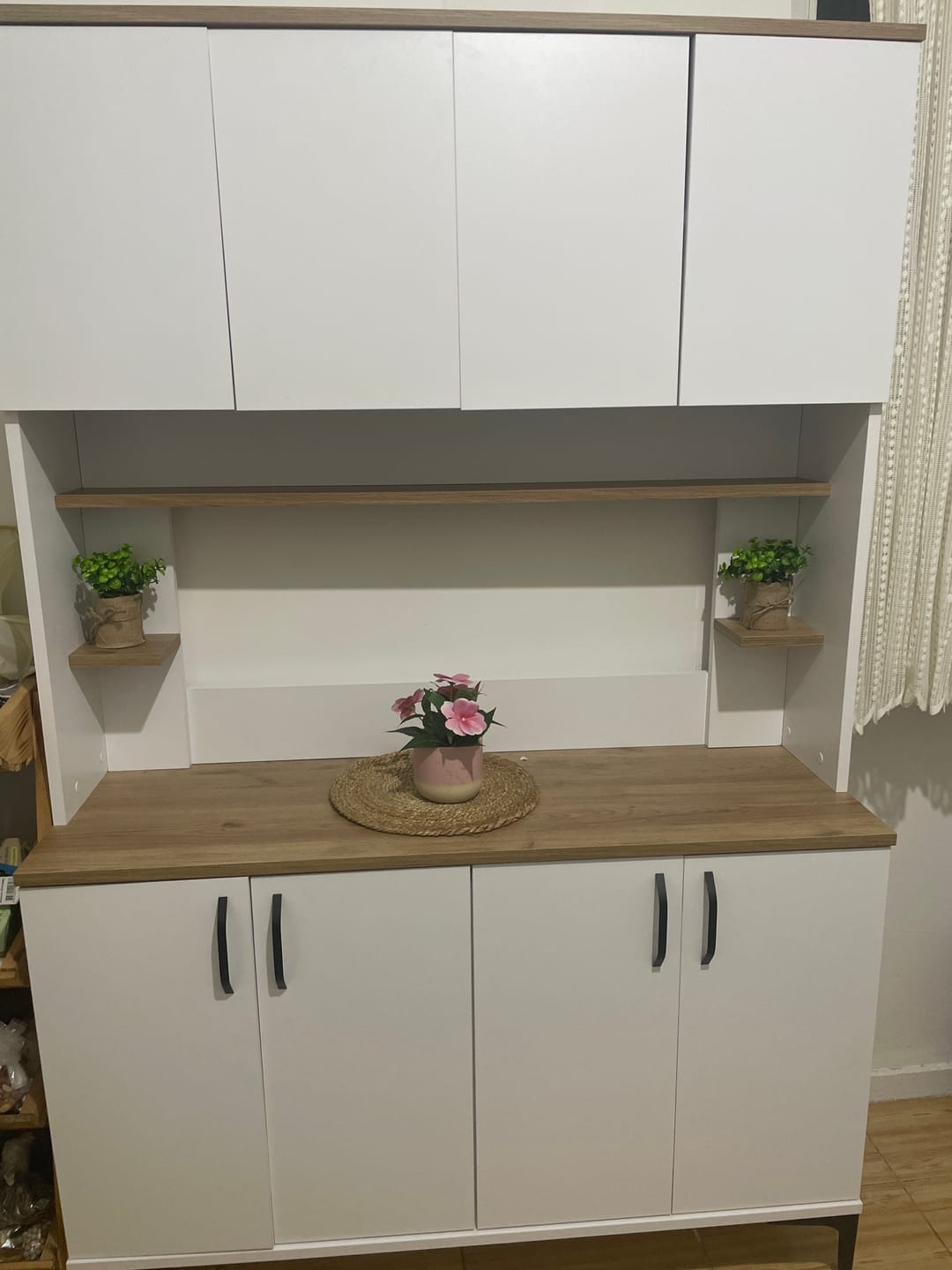 Customer photo review of Rani JE176 Çok Amaçlı Dolap 8 Kapaklı Kiler Mutfak Dolabı Sepet Ceviz - Beyaz