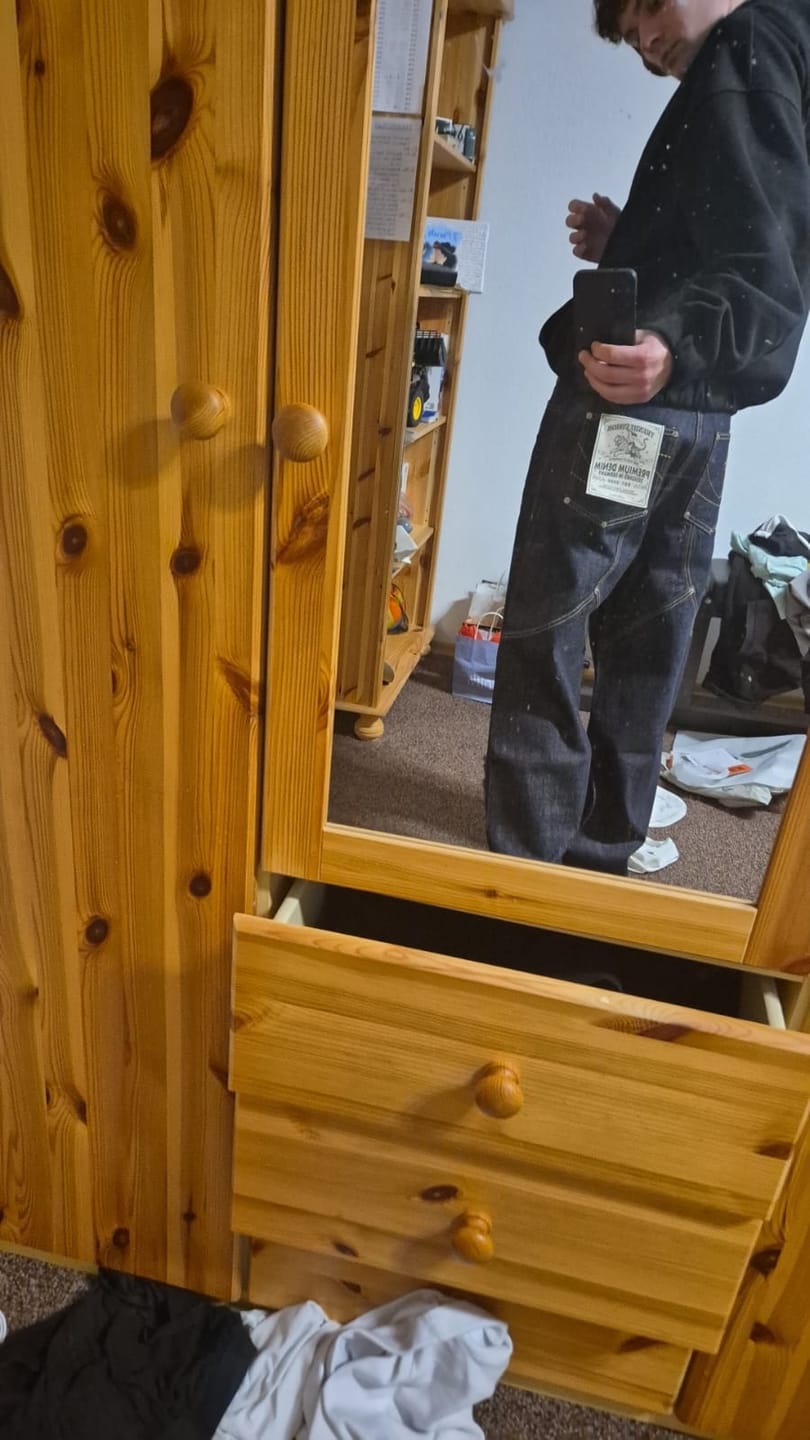 Customer photo review of Raw Denim Jeans Blue