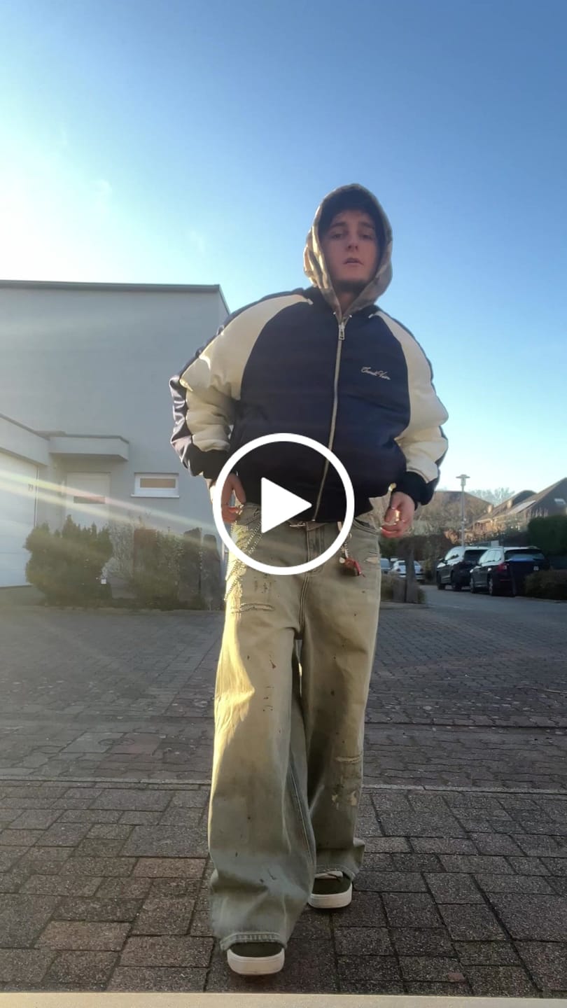 Customer video review of Repaired Construction Denim Jeans Blue