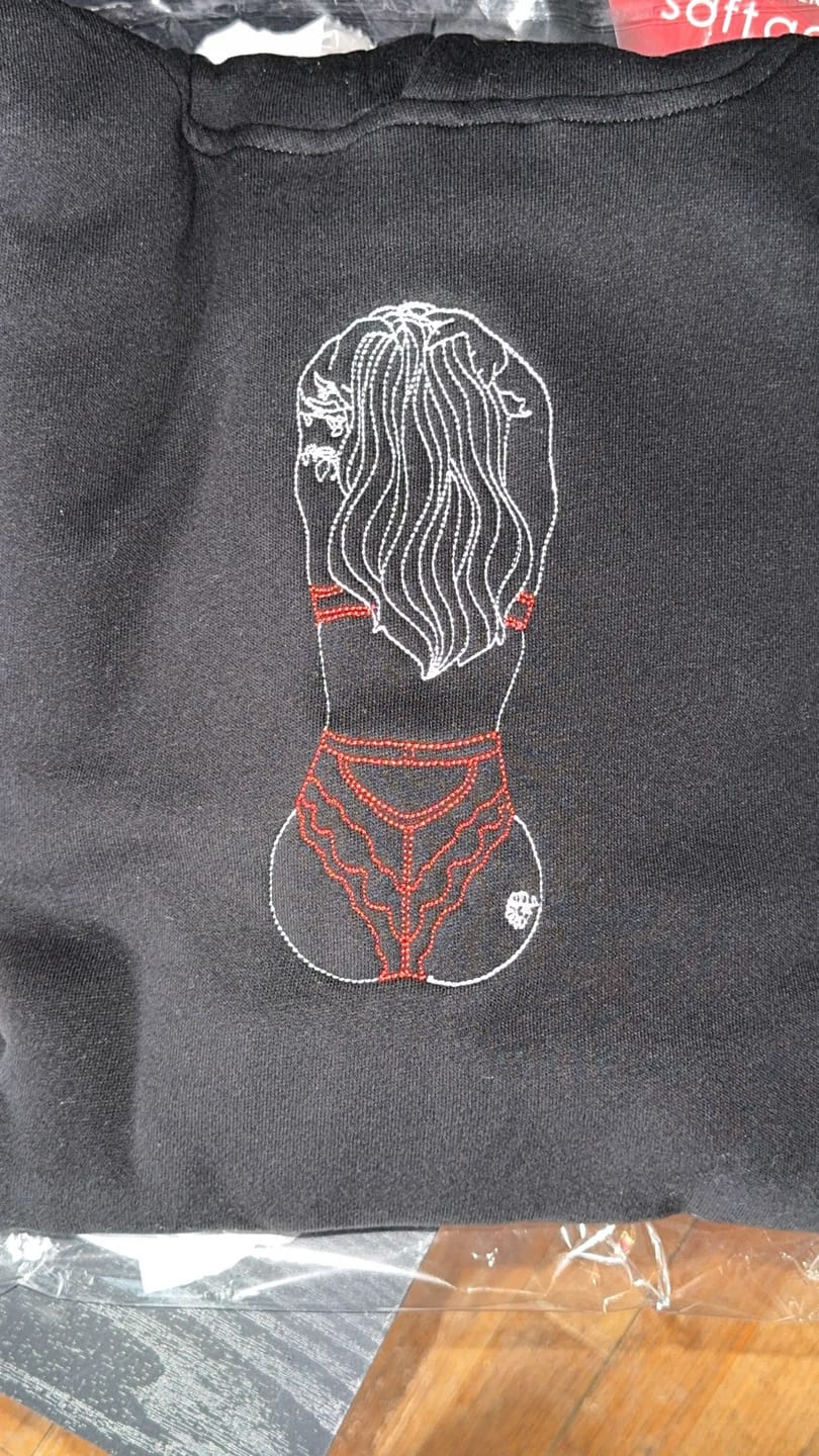 Customer photo review of Spicy Custom Embroidered Photo Hoodie