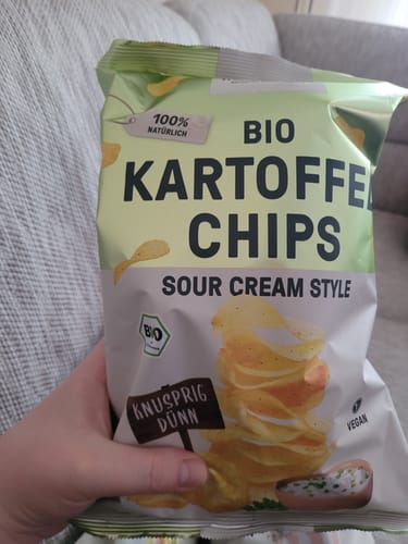 Kundenbewertung mit Foto zu Bio Kartoffelchips Sour Cream Style