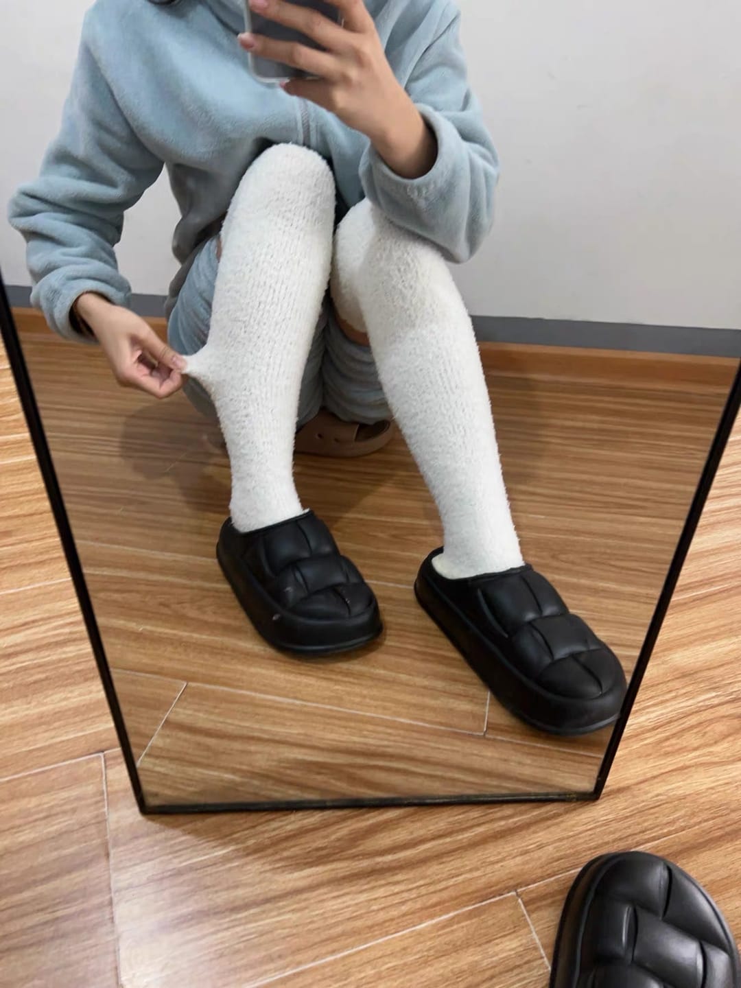 Customer photo review of Cloud Slides - Cozy Fluffy Socks