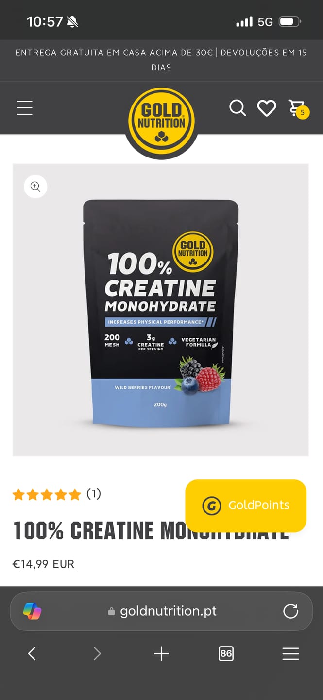 Customer photo review of 100% Creatine Monohydrate