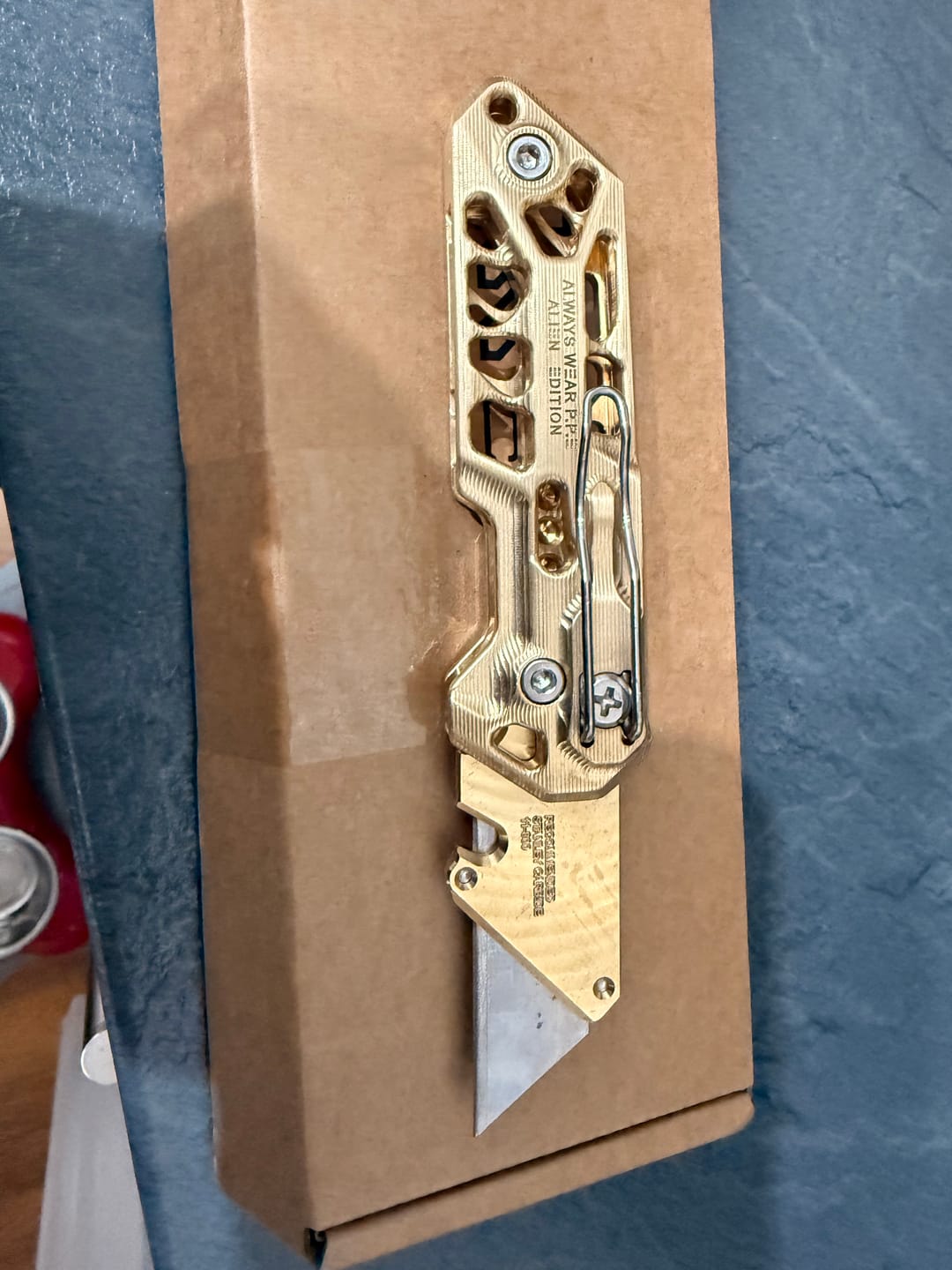 Customer photo review of Kinetic Customs | Brass Alien Edition Utility Tool