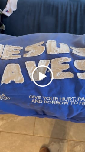 Customer video review of Jesus Saves Patchwork Hoodie