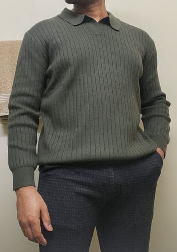 Customer photo review of Seagull Collar Long-sleeved Knit Sweater