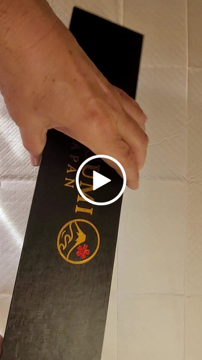 Customer video review of Kiritsuke Knife - Damascus 2 Red Ebony Wood Handle