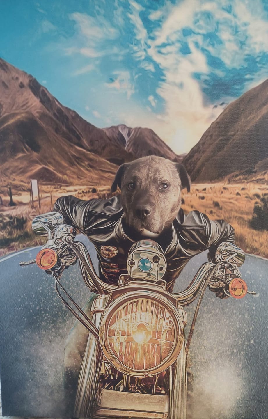 Customer photo review of 'Harley Wooferson' Personalized Pet Canvas