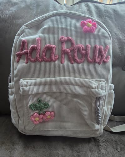 Customer photo review of K&C - Personalized Knitted Backpack