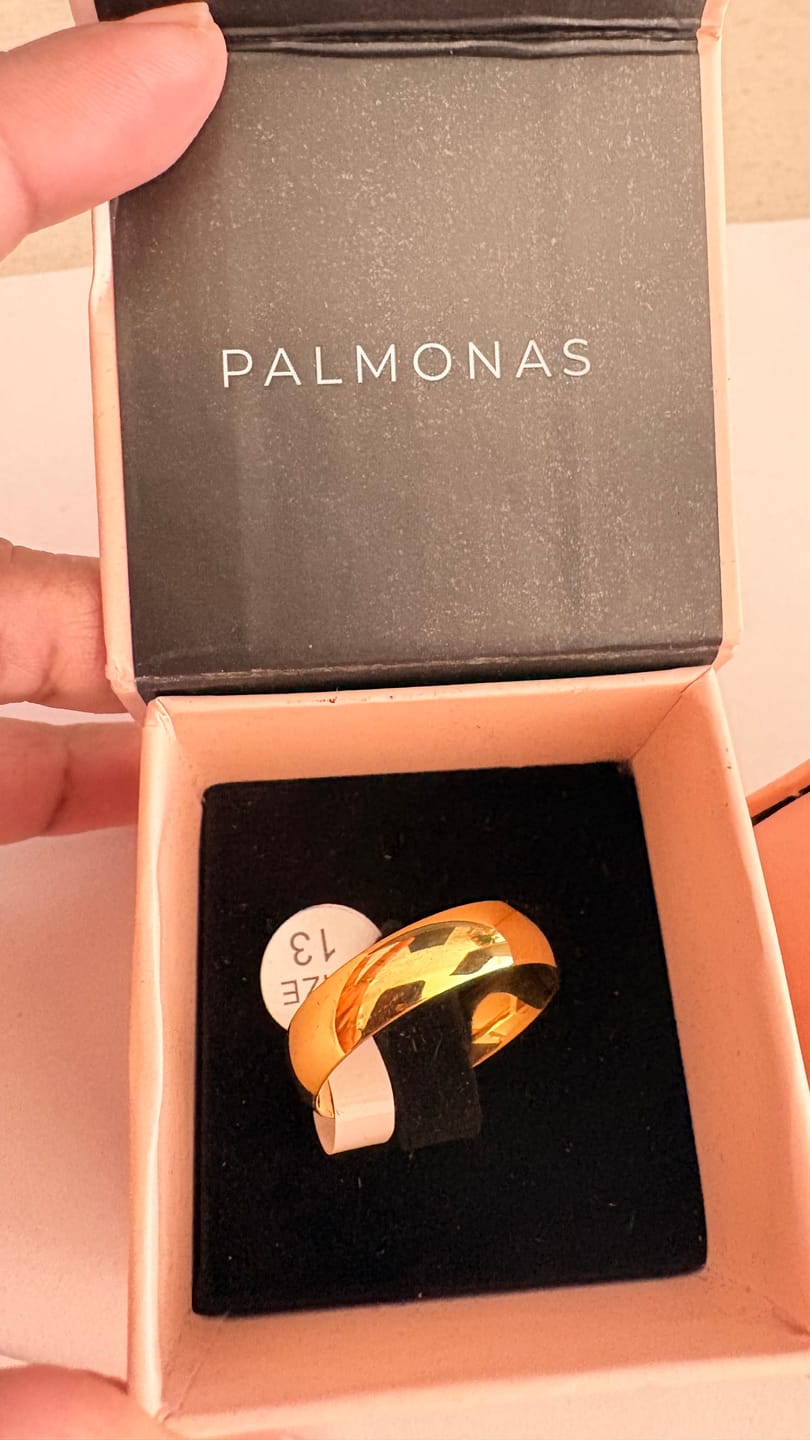 Customer photo review of Plain Gold Band Ring