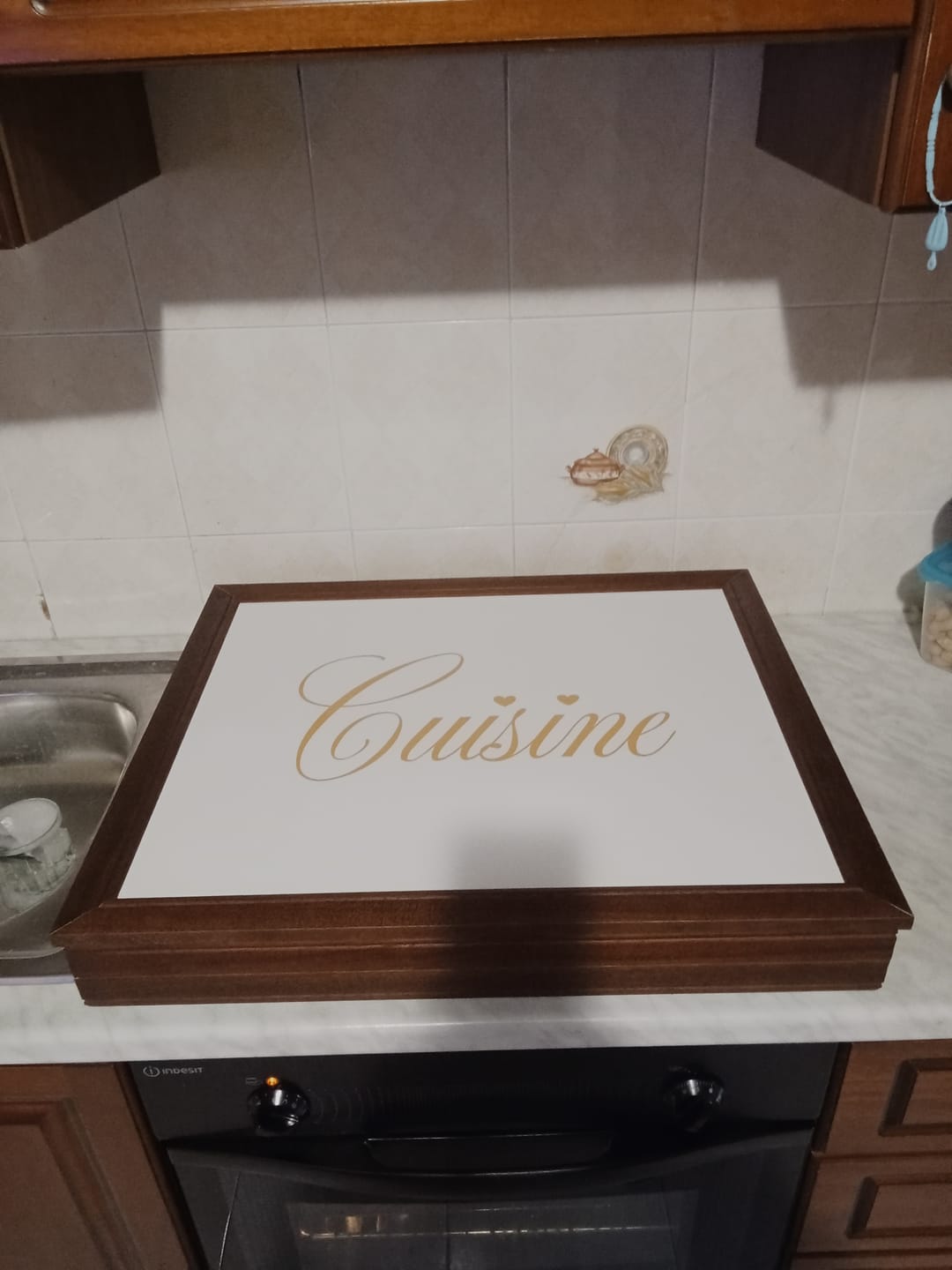 Customer photo review of Copri fornello in Legno Cousine Design Moderno e Stile Italiano