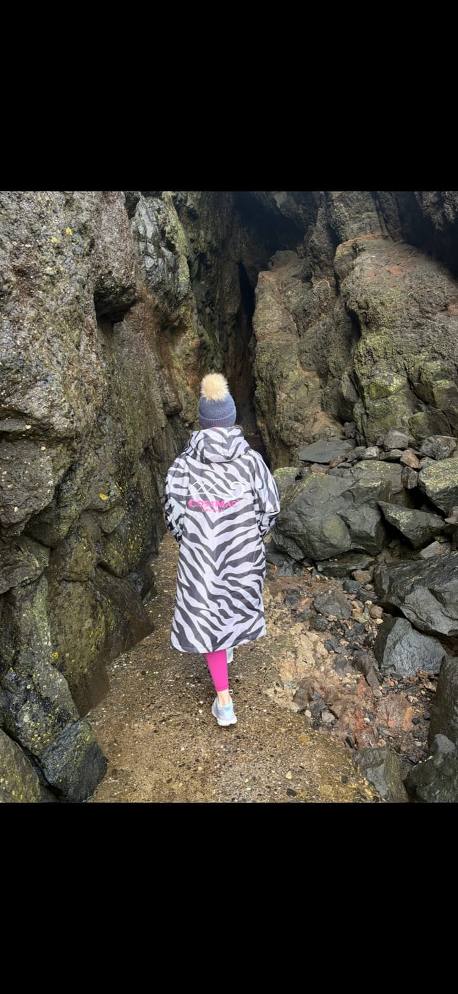 Customer photo review of CosiRobe -  Waterproof Dry Changing Robe - Zebra Print