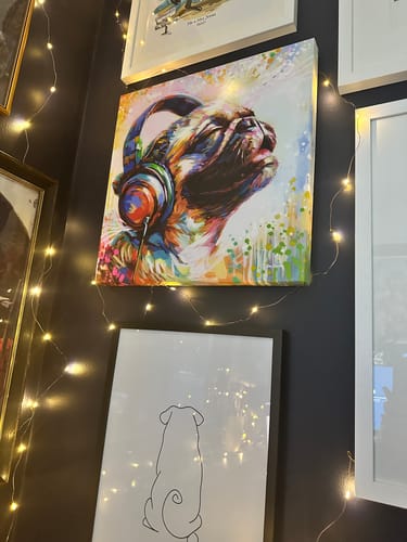Customer photo review of Pug's Beat Bliss Canvas Print