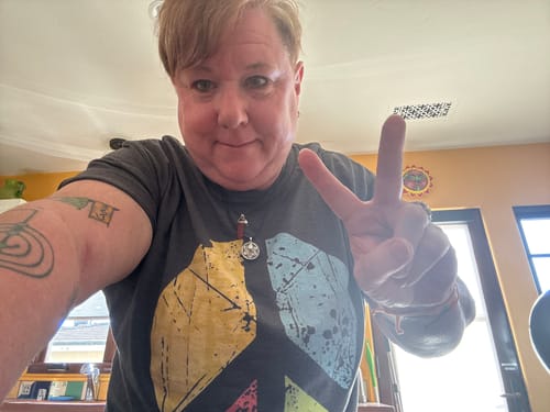 Customer photo review of Colorful Peace T-Shirt