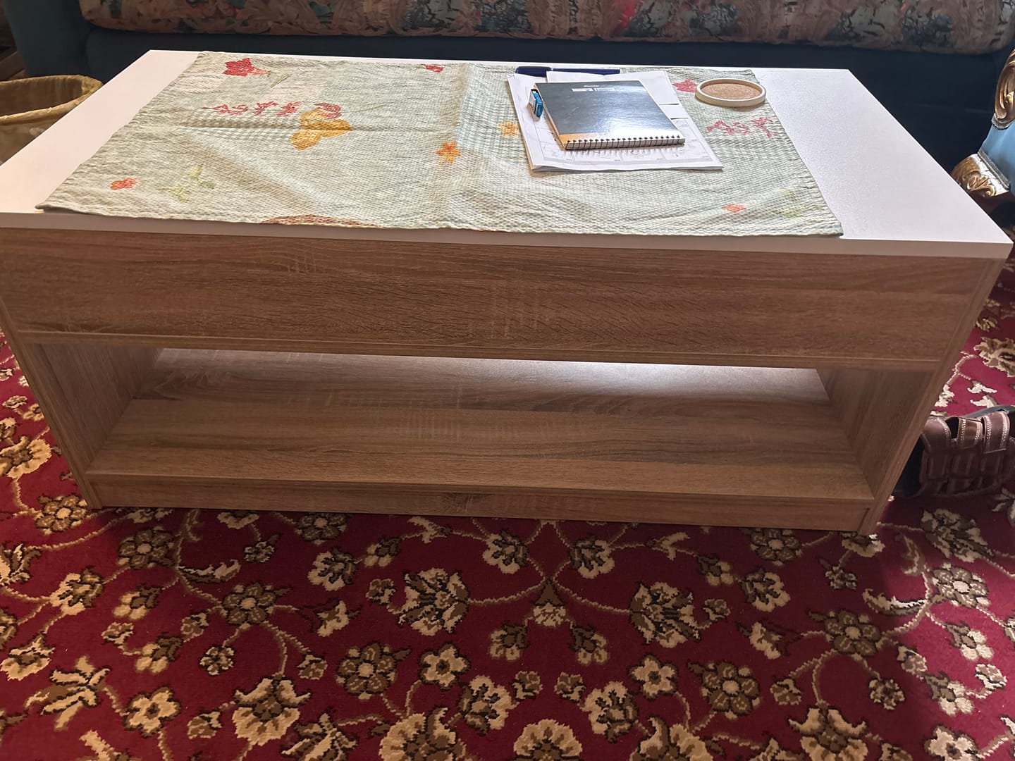 Customer photo review of Beige table with movable top