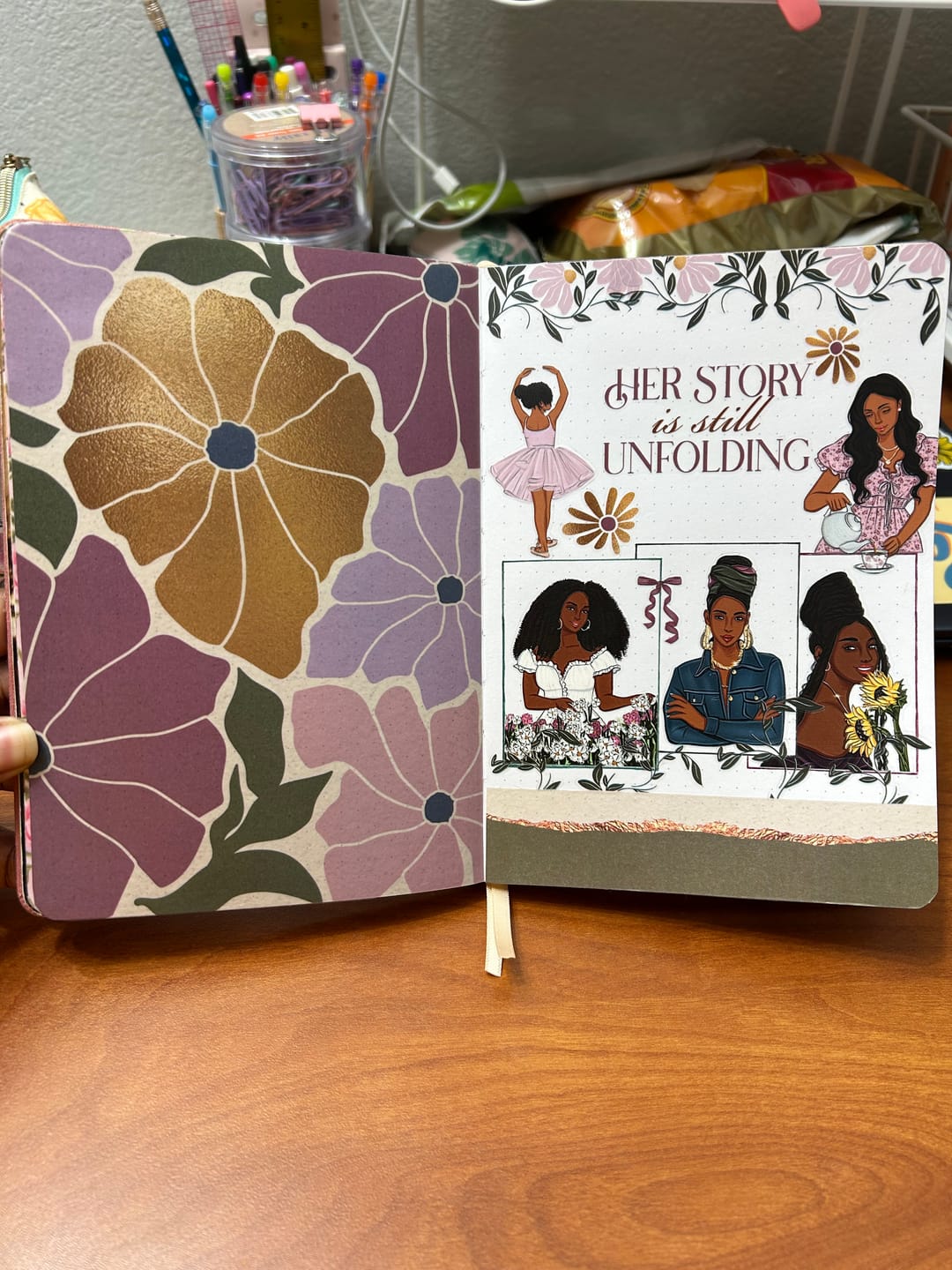 Customer photo review of Her Story Blooms Journal Box