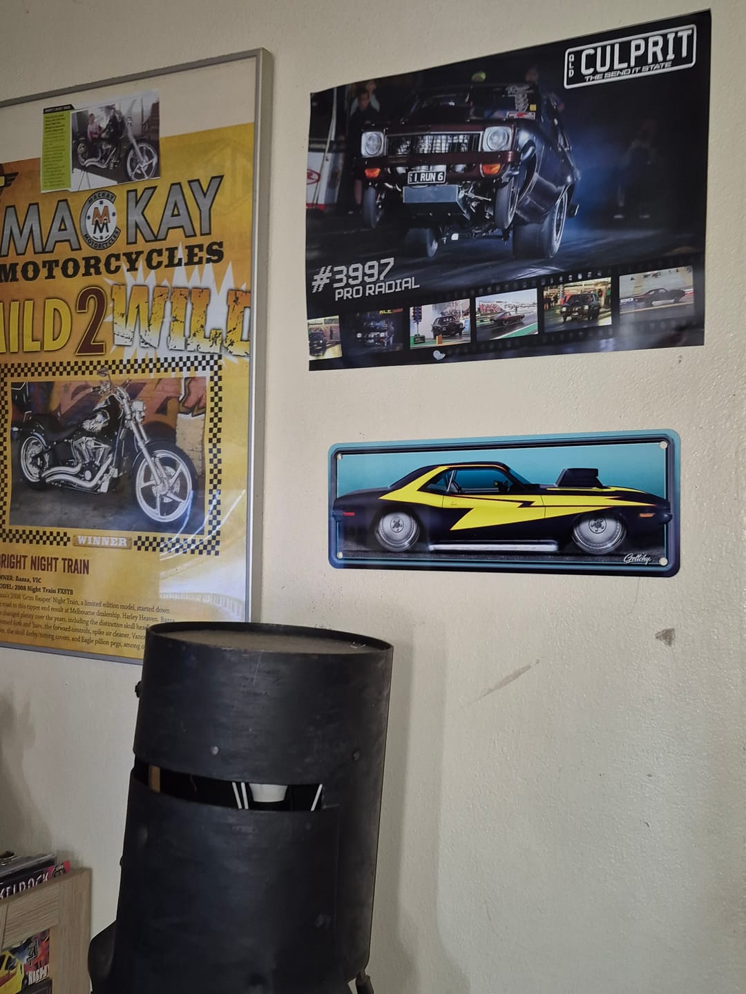 Customer photo review of FOX 1 Running On Empty Dodge Challenger Auto Art Aussie Number Plate Man Cave Sign