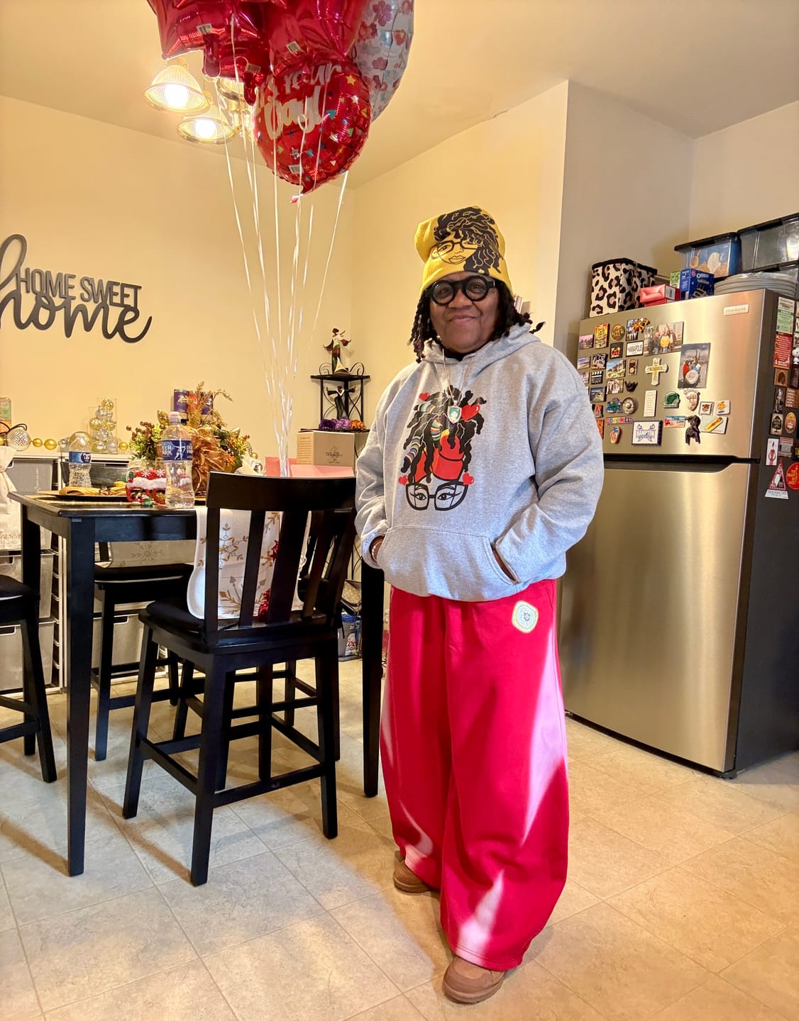 Customer photo review of Aelfric Eden Stripe Super Baggy Barrel Sweatpants