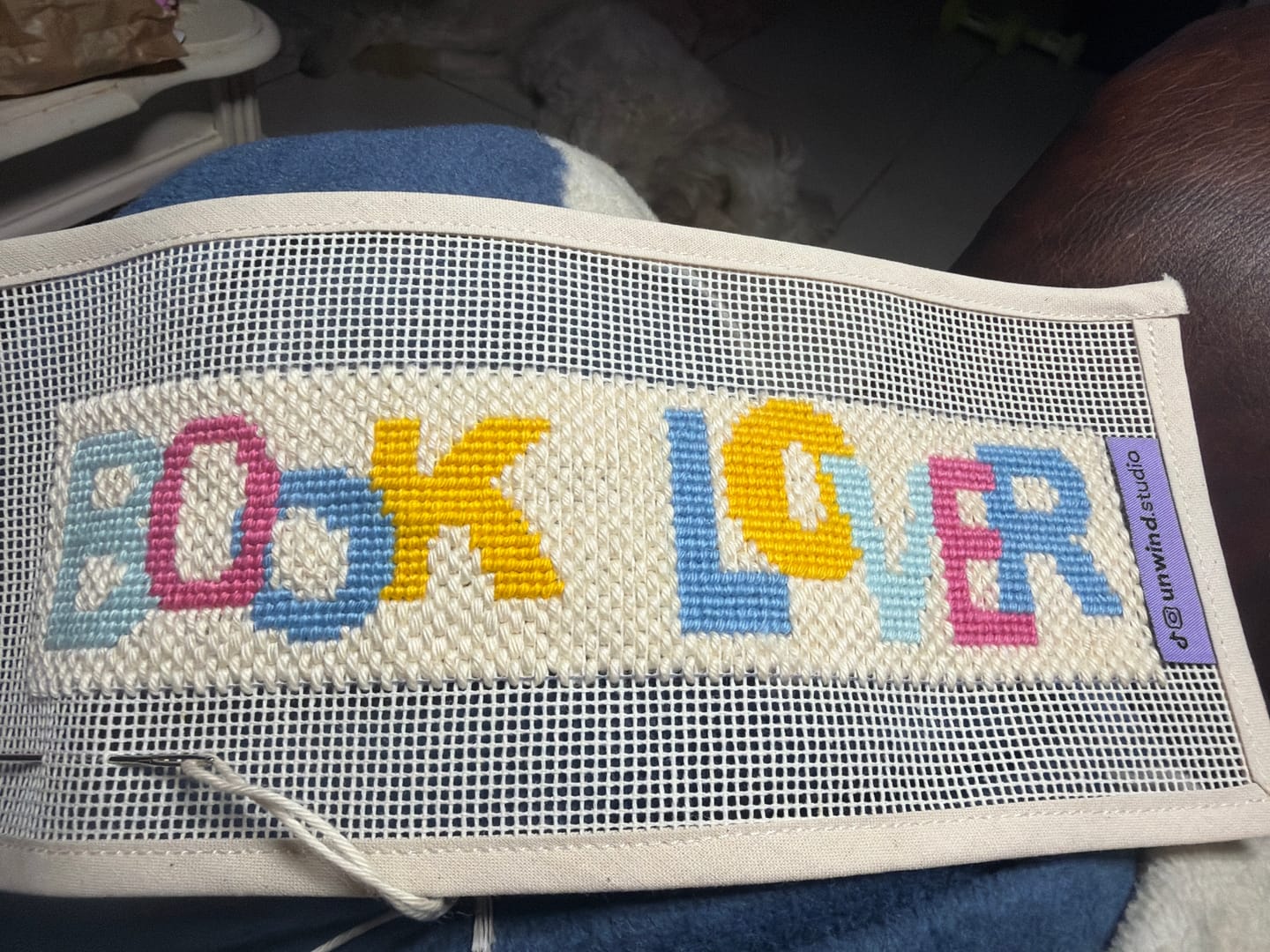 Customer photo review of Book Lover Bookmark Needlepoint Kit x Draper James