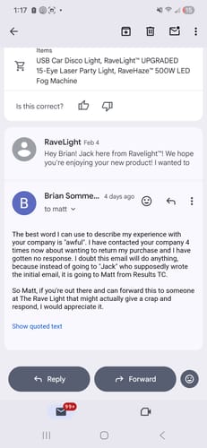 Customer photo review of USB Car Disco Light