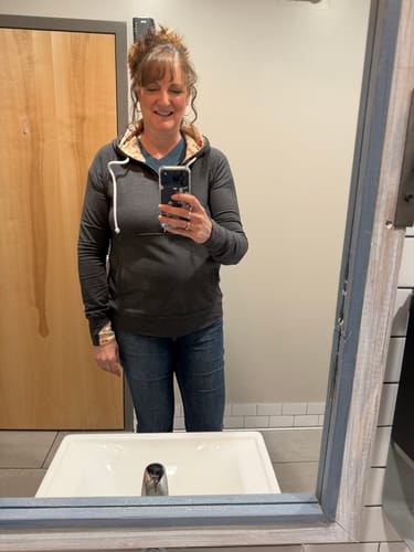 Customer photo review of Meadow Half Zip Women's Hoodie