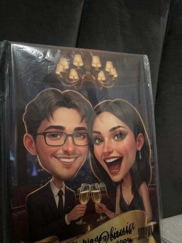 Customer photo review of Romantyczna Scena 3D - Karykatura ze zdjęcia