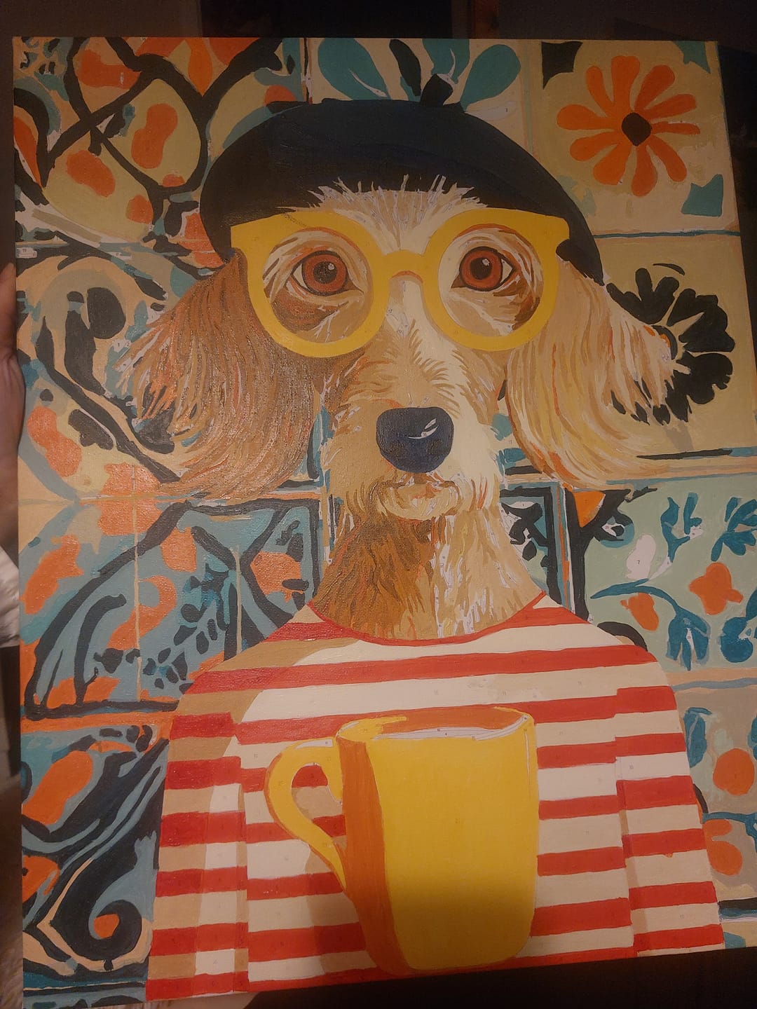 Customer photo review of French style dog | Paint by Number