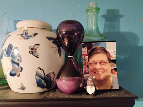 Customer photo review of Everyday Little Glass Gnomes, Lilac