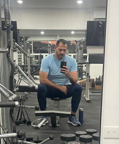 Customer photo review of Training Sport Tee - Sky Blue