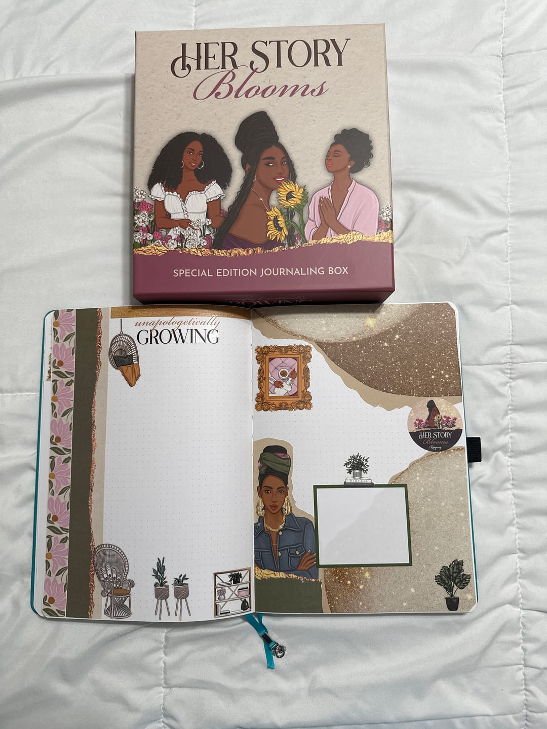 Customer photo review of Her Story Blooms Journal Box